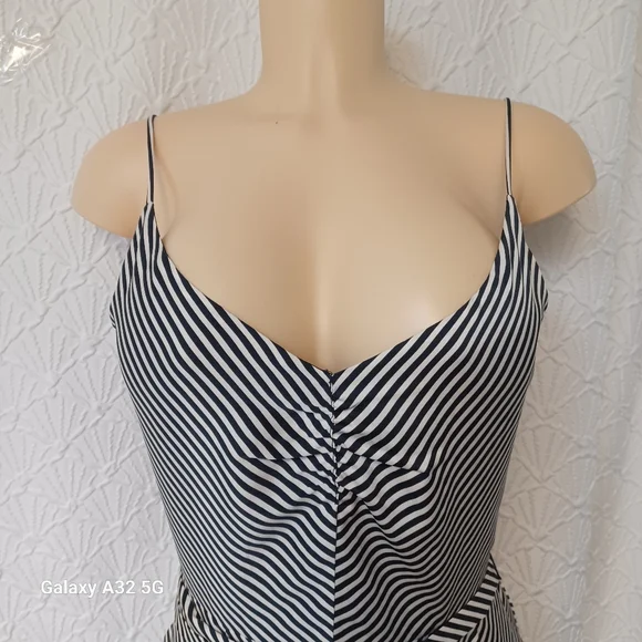 H&M Monochrome Striped Jumpsuit Women Size S - Picture 6 of 16